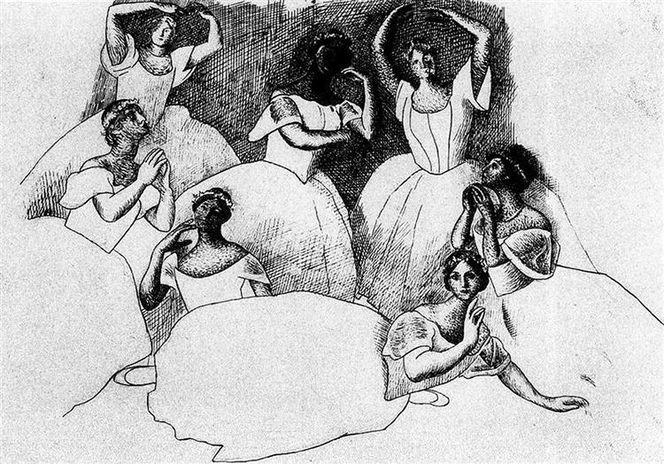 Pablo Picasso Classical Oil Painting Seven Ballerinas